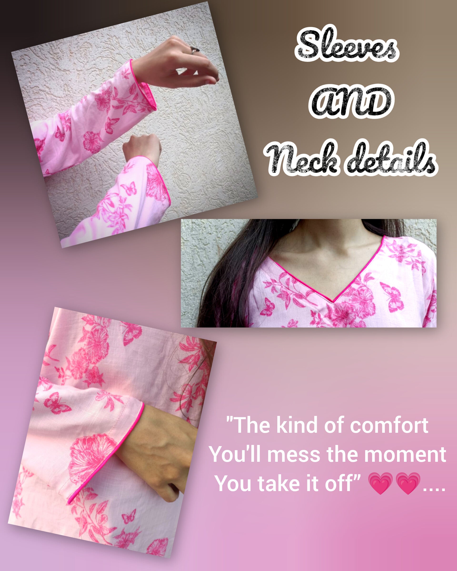GULBAHAR _ Soft cotton kurti / Full sleeves / V_neck..