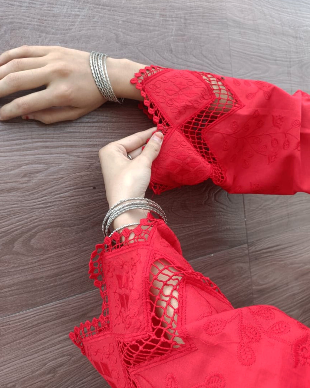 ISHQ MIRCHI - cotton chikankari kurti with heart printed farshi salwar suit set ...